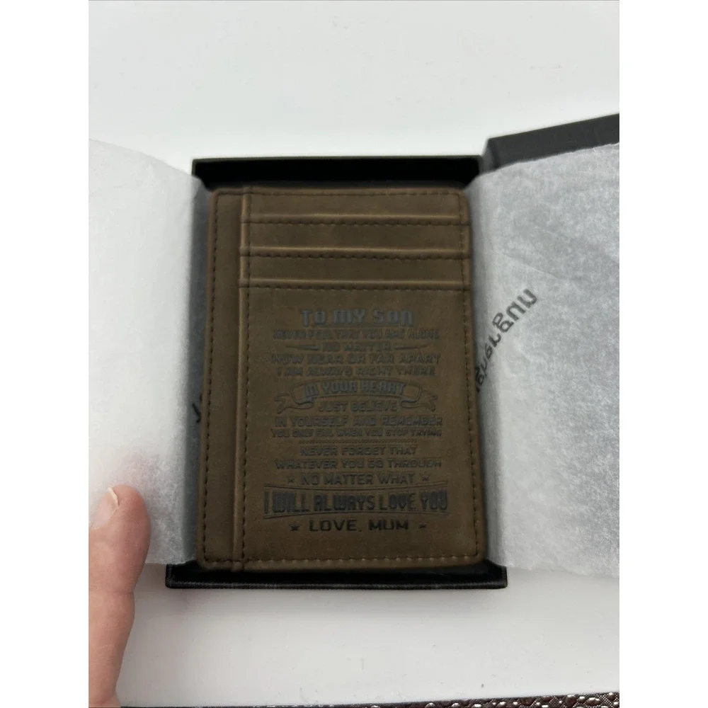 Slim Card Wallet Men Leather Credit Card Holder Front Pocket ID For Son From Mum